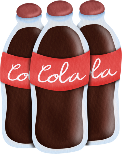 3 bottle of cola cartoon watercolor